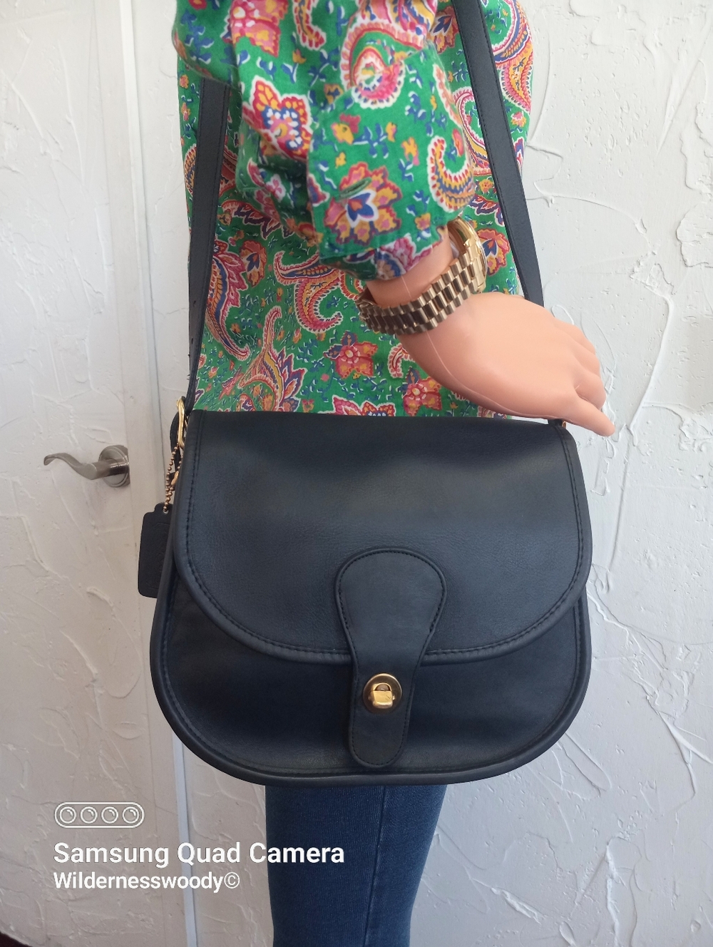 Coach Saddlery (Saddle Bag), Vintage Crossbody Bag, Rich Navy Blue, No. 023 3810